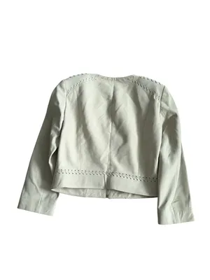 WHITE HOUSE BLACK MARKET Off White Leather Jacket Size XXS thumbnail 4
