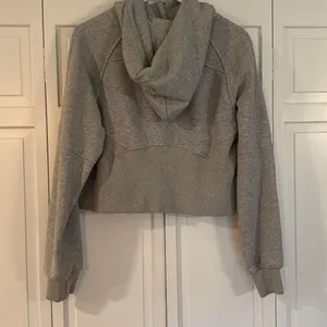 Trendy Queen grey scuba cropped quarter zip hoodie sweatshirt M thumbnail 6