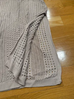 NWT Tahari tan open -knit beach dress cover up size small. thumbnail 6