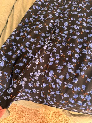 Blue and black floral skirt thumbnail 4