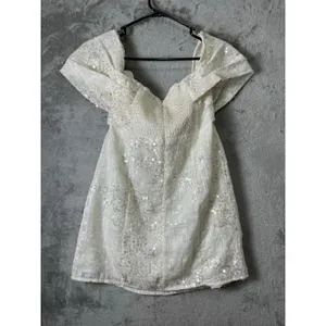 Line & Dot Gleam Mini Dress Ivory‎ Bridal Shower Bachelorette Party Dress MD New thumbnail 5