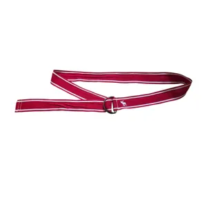 Abercrombie & Fitch Red Ribbon Nylon Belt Embroidered Moose Logo Sz S/M Y2K thumbnail 4