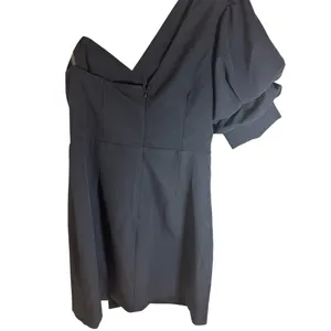 Do+Be NWT One Shoulder Mini Black Dress Puff Sleeve,‎ L thumbnail 5