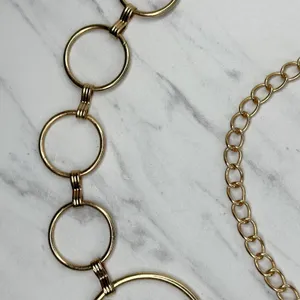 Rhinestone Gold Tone Circle Chain Link Belt OS ✨ thumbnail 7