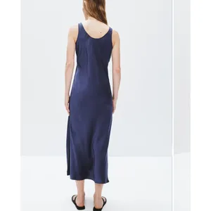 Nic+Zoe Blue Slip Midi Dress XS Tank Bias Cut Cocktail Minimalist Designer $158 thumbnail 5