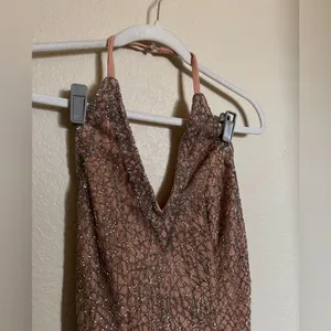 X by NBD Rischa Dress in Candy Beaded Sequin Halter Mini Dress Sz XS‎ NEW Peach thumbnail 5