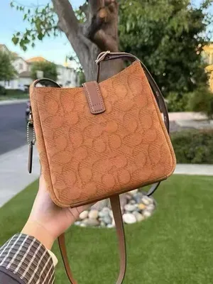 Coach Hadley Mini Crossbody Bag In Signature Suede CCE16, suede/Im/Caramel NWT thumbnail 2