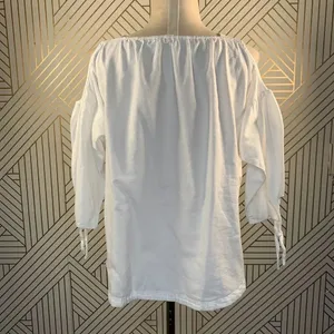 Madewell Cold Shoulder Top in‎ White Wash thumbnail 8