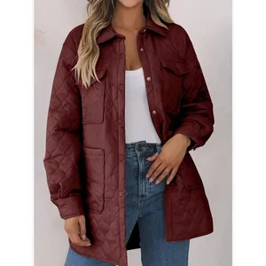 Evaless Jacket Women's Small Lightweight Quilted Puffer Coat Dark Red Cozy NEW thumbnail 2
