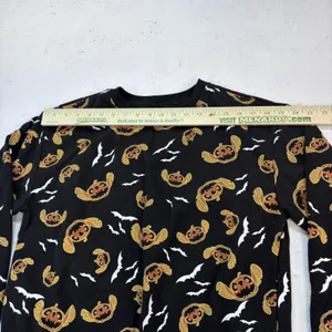 Disney Stitch Black Pumpkin Jack o lantern Bat Sweatshirt Halloween M(7-9) thumbnail 12