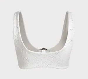 BERLOOK White Textured O-Ring Bralette Bikini Top ONLY 48 thumbnail 8