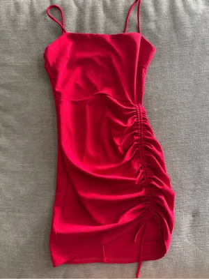 Windsor red Ruched Side Mini Slip Dress thumbnail 2