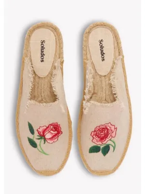 Soludos The Smoking Mule Espadrille Vogue Roses - Natural Undyed Size: 8 - 8.5 NIB thumbnail 3