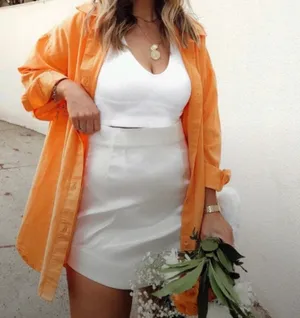 White Fox Orange Button Down Shirt thumbnail 8