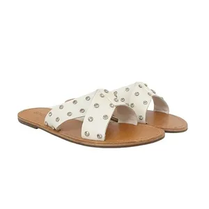 NWT Schutz Marilu Sandal White Leather Rhinestone Studded Slide Women’s Size 9.5 thumbnail 6