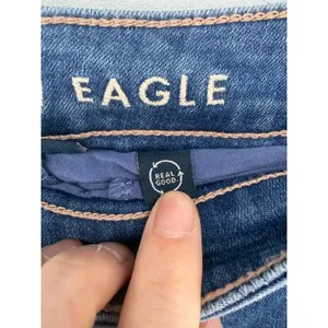 American Eagle Womens Denim Skort High Rise Next Level Stretch Blue 4 thumbnail 6