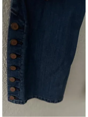 Free People Skylar Button Boho Hippie Bell Bottom Flare Jeans Size 30 Festival thumbnail 6