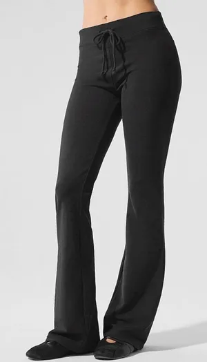 Alo Sway Bootcut Sweatpant Soft Black Distressed Booty-Lift Stretchy Flared Pant thumbnail 1