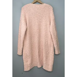 Merokeety Cardigan Size Large Peach Soft Popcorn Knit Boucle Sweater Cozy Chic thumbnail 4