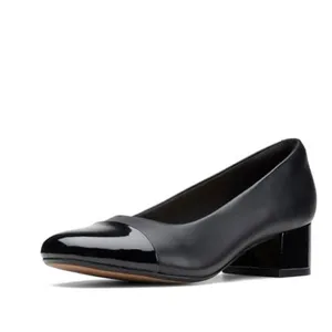 Clarks Women's Marilyn Sara Leather Low Block Heel Pumps Black Size 8 new in box thumbnail 3