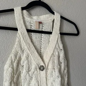 Pilcro Anthropologie Cable Knit Sweater Tank Top White Size XS thumbnail 2