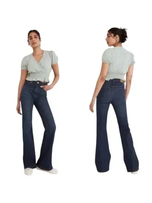 Madewell The Perfect Vintage Flare Jeans Raw Hem Size 23 thumbnail 2