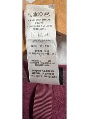 Patagonia Womens Plush Synchilla Hoody 20954 Burgundy Full Zip Hooded Size Small thumbnail 4