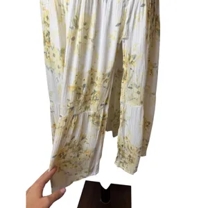 Abercrombie & Fitch Midi Dress Women XS Yellow Floral Smocked Boho Cottagecore thumbnail 9