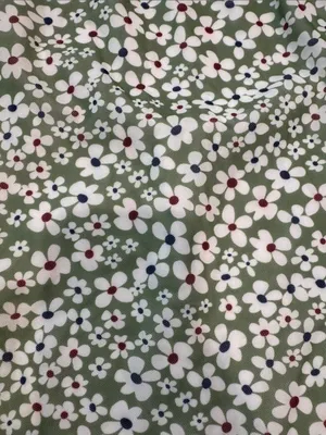 SHEIN Olive Green Floral Midi Skirt with Side Slit thumbnail 3