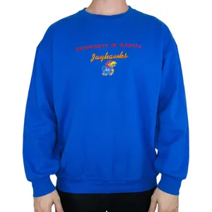 Fruit of the Loom Vintage 90s Embroidered University of Kansas Jayhawks Sweatshirt thumbnail 1