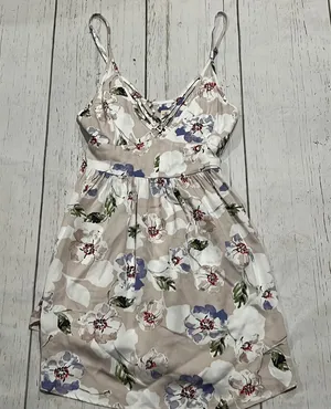 Oneill gray floral spaghetti strap dress nwt thumbnail 1