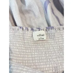 Aritzia Babaton Dress Gray Mini Floral Organic Linen Smocked Babydoll Boho Small thumbnail 4