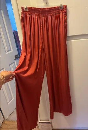Zara Satin Wide Leg Pants Small thumbnail 3