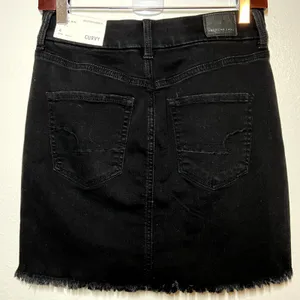 American Eagle Curvy Hi-Rise Mini Skirt Next Level Stretch Distressed Black 4 thumbnail 8