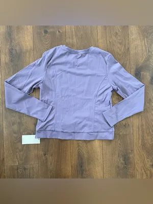 NWT Halara SoftlyZero Plush Crossover Hem Yoga Sports Top Tulip Plum Large thumbnail 3