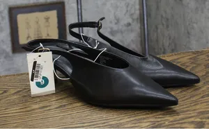 A New Day Womens Samantha Heels Slingback Faux Leather 94462815 Black 9M thumbnail 1