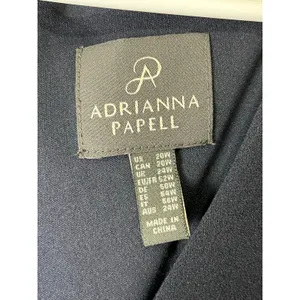 Adrianna‎ Papell Pearl Trim Knit Crepe Gown 20W Midnight Navy Formal New thumbnail 6