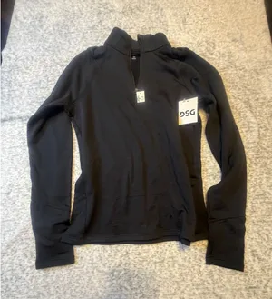 DSG Womens Black Run Grid 1/4 Zip Fleece Grid‎ Mesh Moisture Wicking Top Med NWT thumbnail 1