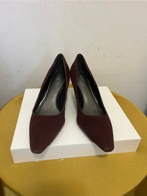 East 5th Wine Suede Pointed Toe Pumps thumbnail 2