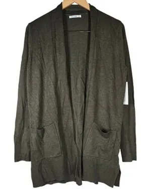 Pink Clover Penton Two Pocket Open Front‎ Cardigan Olive Green M NWT thumbnail 1