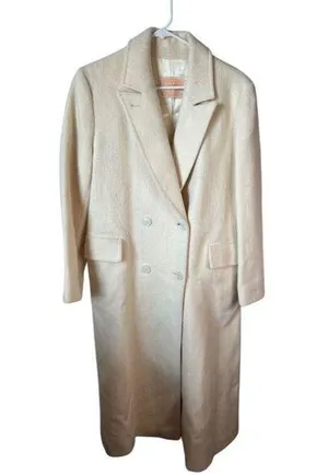 Pendleton Women's Long Wool Overcoat Beige Double-Breasted Size M Standa… thumbnail 1