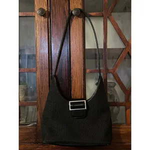 Urban Outfitters‎ Black Shoulder Baguette Small Handbag Silver Buckle thumbnail 2
