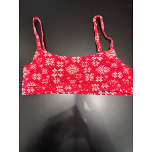 Skims Fits Everybody Scoop‎ Bralette Red Snowflake Fair Isle Small NWOT thumbnail 2