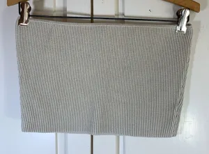 BABATON Beige Ribbed Knit Tube‎ Top Bandeau M Neutral Basic Capule Layering thumbnail 1
