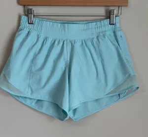 Lululemon Hotty Hot High-Rise Lined Shorts Women 6 Tall Blue Athletic Running thumbnail 1