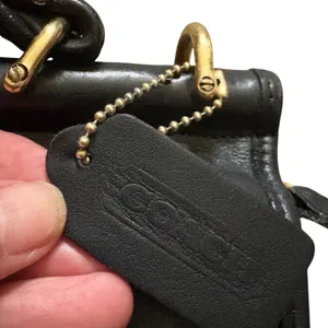 Vintage Coach Willis Bag‎ 9927 Black Leather Crossbody Satchel Brass Hardware thumbnail 6