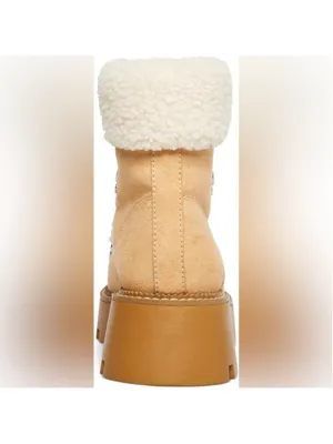 Steve Madden Cycloneee Womens Faux Leather Block Heel Hiking Boots Gorpcore thumbnail 6