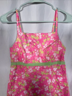 Lilly Pulitzer Womens Vintage Pink Hippo Mini Dress 2/Xs thumbnail 2