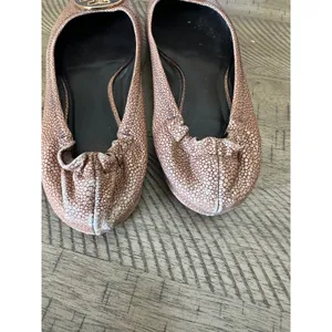 Tory Burch Reva Minnie Ballet Flats Taupe/Mushroom Pearlized Stingray Leather 9 thumbnail 4