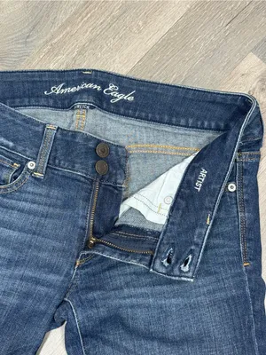 American Eagle Artist Low Rise Crop Stretch Jeans‎ Blue 6 Retro Capri Y2K thumbnail 6